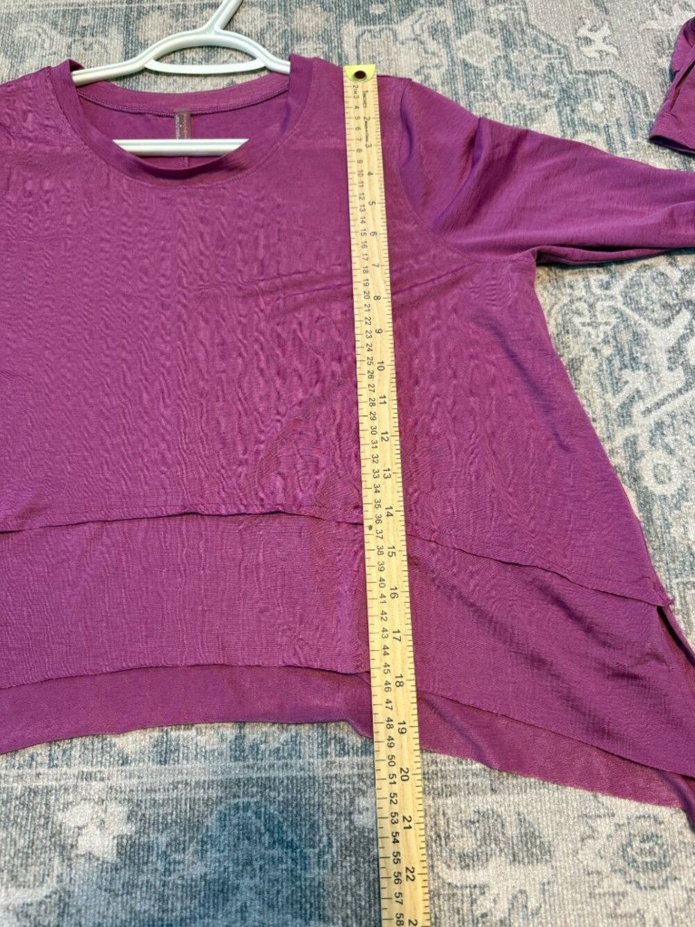 Free People Movement Tempo Long Sleeve Magenta Top Medium Tiered Athleticwear - Picture 6 of 9